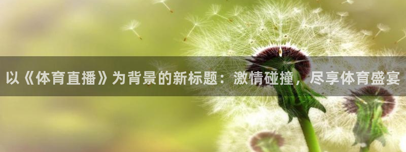 斗球直播下载安卓：以《体育直播》为背景的新标题：激情碰撞，尽享体育盛宴